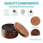 KINGTOP Large 3" Wood Grain Spice Grinder