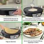 Nutrichef 12-Inch Electric Crepe Maker & Griddle