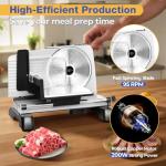 FSUON Electric Meat Slicer with Adjustable Thickness
