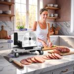 FSUON Electric Meat Slicer with Adjustable Thickness