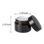 1oz Amber Glass Jar with Black Lid and Spatula