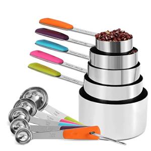 Bopei 10-Piece Stainless Steel Measuring Cups and Spoons