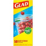 Glad Zipper Quart Freezer Bags, 50 Count