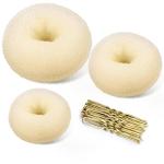 3-Piece Donut Bun Maker Set with 20 Bobby Pins