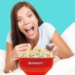 Red Collapsible Silicone Microwave Popcorn Popper
