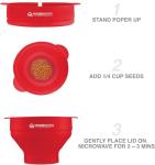 Red Collapsible Silicone Microwave Popcorn Popper