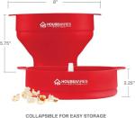 Red Collapsible Silicone Microwave Popcorn Popper
