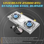 Vivicreate Portable 2 Burner Propane Gas Stove