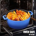 5Qt Enamel Cast Iron Dutch Oven with Skillet Lid