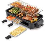 Pukomc 2-in-1 Electric Indoor Grill with Removable Plate