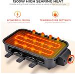 Pukomc 2-in-1 Electric Indoor Grill with Removable Plate