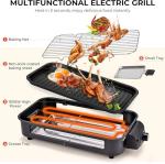 Pukomc 2-in-1 Electric Indoor Grill with Removable Plate