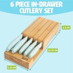 Space-Saving In-Drawer Knife Set, 6 Pieces