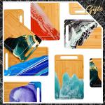 Bamboo Cutting Boards Set with Handles - 10 Pcs