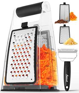Cheese Grater with Container and Vegetable Peeler