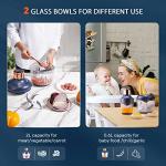 Bear Electric Food Processor with 2 Glass Bowls