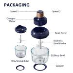 Bear Electric Food Processor with 2 Glass Bowls