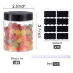 36PCS 8OZ Plastic Jars with Lids and Labels