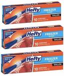 Hefty Slider Gallon Freezer Bags, 30 Count