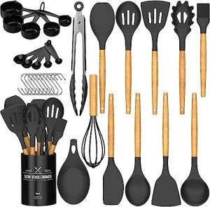33-Piece Non-Stick Kitchen Utensils Set with Holder