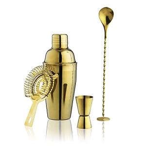 True 4-Piece Gold Cocktail Shaker Set