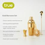 True 4-Piece Gold Cocktail Shaker Set