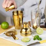 True 4-Piece Gold Cocktail Shaker Set