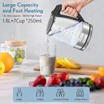 MegaWise 1.8L Electric Glass Kettle with LED Light