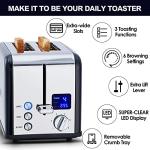 CUSIMAX Stainless Steel Toaster with LED Display