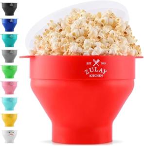 Zulay Collapsible Microwave Popcorn Popper Bowl