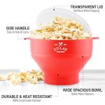 Zulay Collapsible Microwave Popcorn Popper Bowl