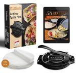 10-Inch Cast Iron Tortilla Press with Parchment Paper