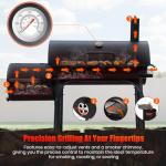 SUNLIFER Charcoal Grill and Smoker Combo
