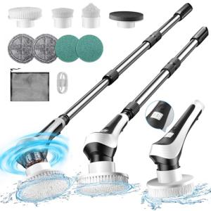 Cordless Electric Spin Scrubber with Adjustable Handle