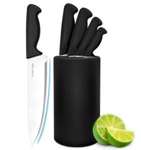 HENKELIVING 6-Piece German Knife Set in Black