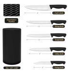 HENKELIVING 6-Piece German Knife Set in Black