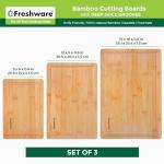Bamboo Cutting Board Set with Juice Grooves