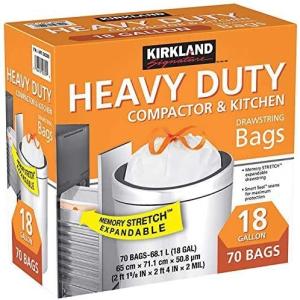 Kirkland Signature Secure Drawstring Compactor Trash Bags