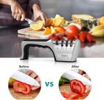 Longzon 4-in-1 Knife Sharpener with Cut-Resistant Gloves