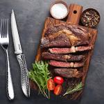Steak Knives Set of 6 with Hammered Handles