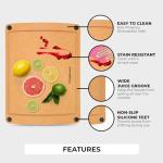 Freshware Non-Slip Wood Cutting Boards Set of 2
