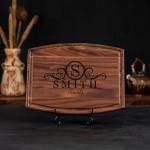 Custom Engraved Cutting Board with Display Stand