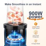 KOIOS 900W Personal Smoothie Blender with Cups