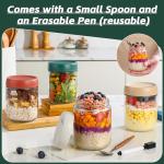 Overnight Oats Glass Containers with Lids - Set of 4