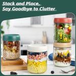 Overnight Oats Glass Containers with Lids - Set of 4