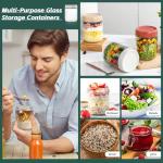 Overnight Oats Glass Containers with Lids - Set of 4