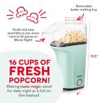 DASH Aqua Hot Air Popcorn Popper with Measuring Cup