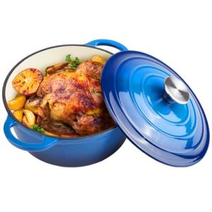 6 Quart Enameled Cast Iron Dutch Oven - Blue