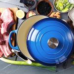 6 Quart Enameled Cast Iron Dutch Oven - Blue