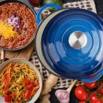 6 Quart Enameled Cast Iron Dutch Oven - Blue